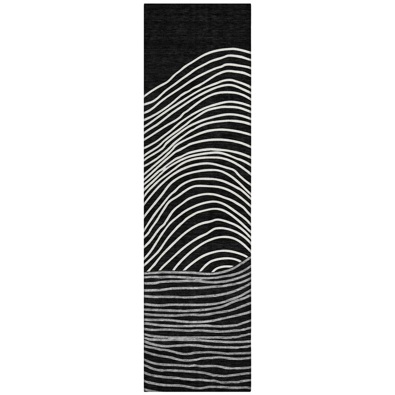 Machine Washable Indoor/Outdoor Buster ACN2350 Stripes Rug, Runner 2'3" x 7'6"