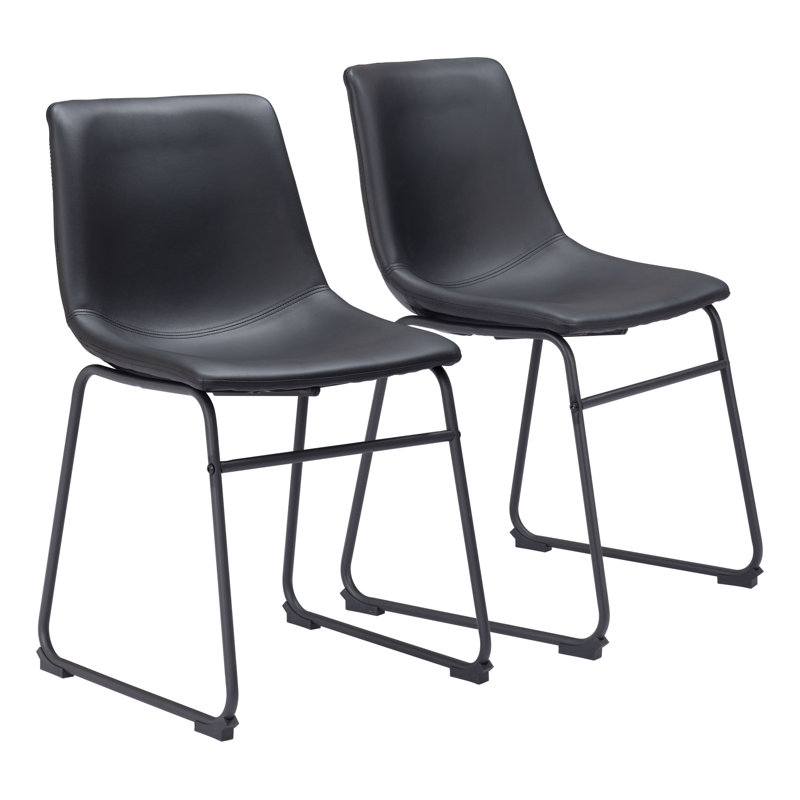 Chaise d'appoint rembourrée à dossier solide en noir