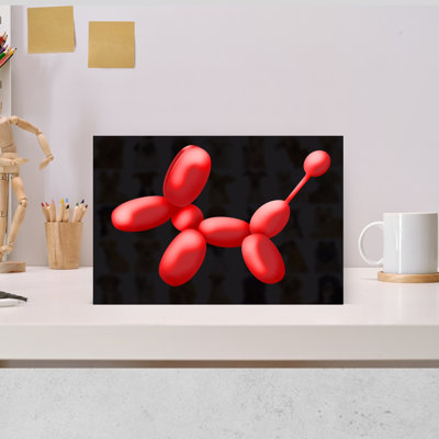 Red Balloon Dog Colorful Contemporary Dog Wall Art Print