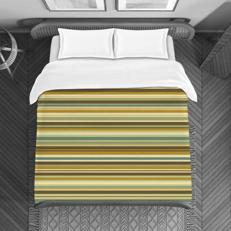 Housse de couette en microfibre , Housse de couette pour grand lit, Multicolore or / vert