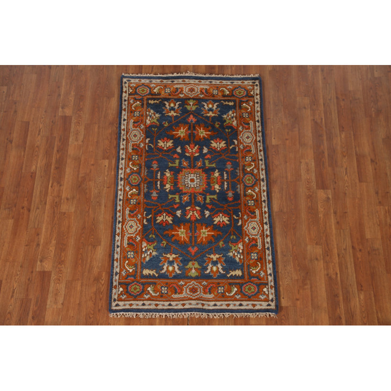 Tapis bleu traditionnel indien 3x5