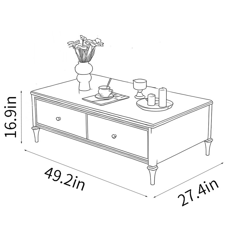 Table basse American, Noir / brun