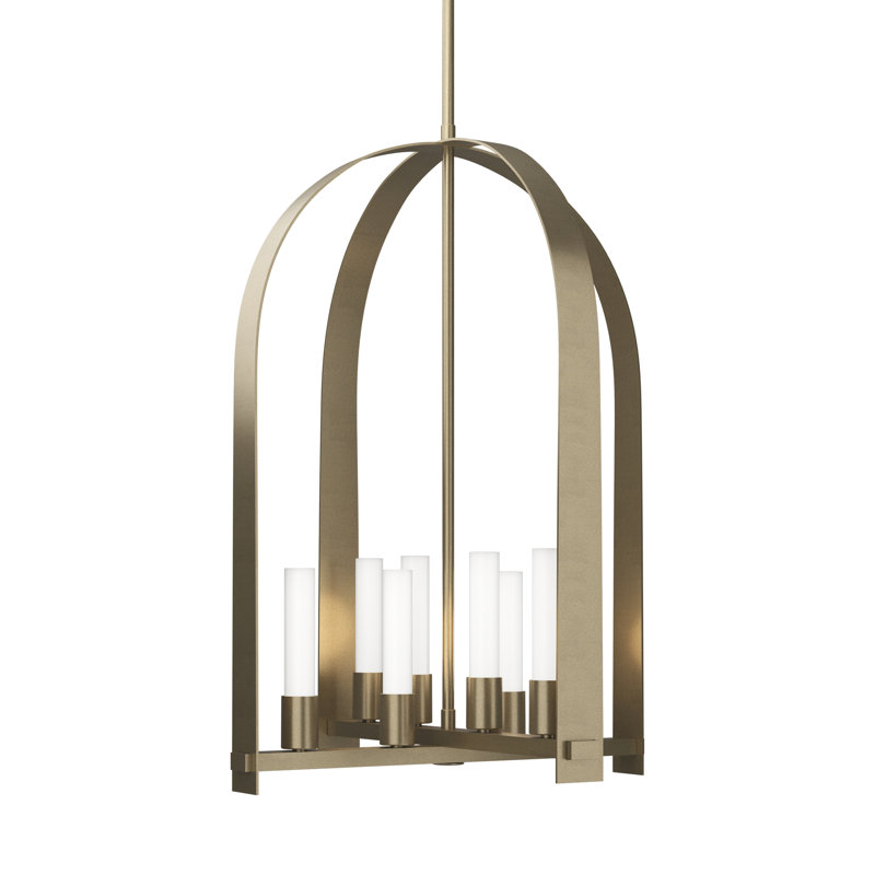 Lustre géométrique à 8 lumières Triomphe, Doré clair
