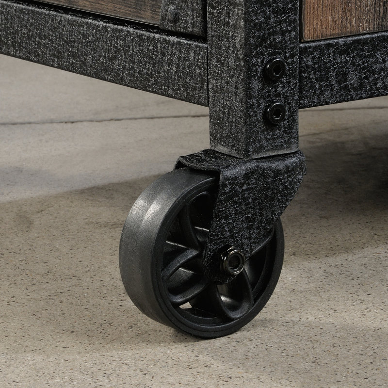 Caisson à dossiers brun avec grand rangement pour documents, tiroir verrouillable et roulettes, conception compacte pour les petits espaces avec mobilité, espaces