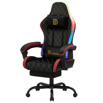 Fauteuil de jeu à DEL avec repose-pieds