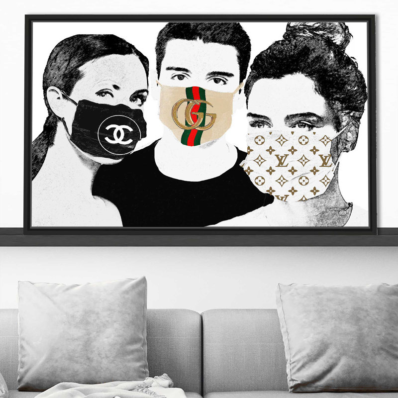 «Masked Couture (Horizontal)» par By Jodi - impression, H 31,5 po x l 51,5 po x P 2 po, Cadre flottant noir