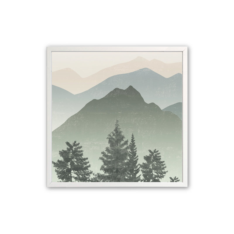 Jade Mountain Peaks I, reproduction d'art encadrée, Blanc opaque, H 13,5 po x l 13,5 po x P 1 po