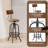 3-Piece Table & Chairs Set,  Bar Dining Cafe Pub Party, Industrial Black Metal & Rustic Brown Wood, X-Leg Rectangular Table, 2 Swivel Adjustable Barstools With Backrest