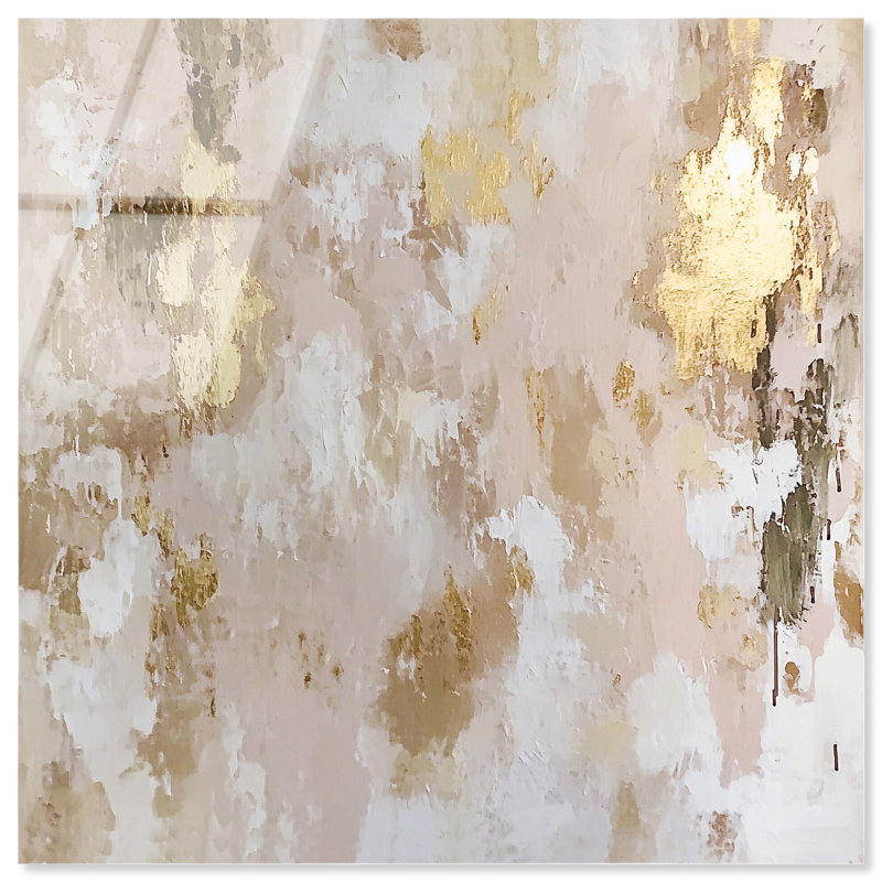 Art mural acrylique Golden Glimmer Gesture I par Art Remedy, prêt à être accroché, H 24 po x l 24 po