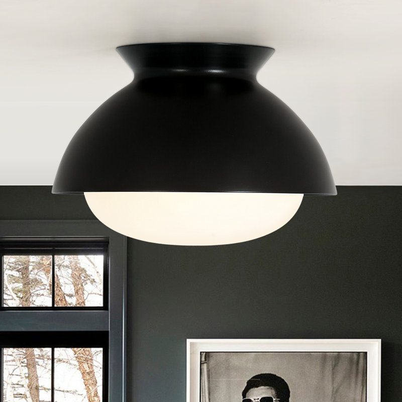 Plafonnier semi-plafonnier en forme de dôme 1 lumière