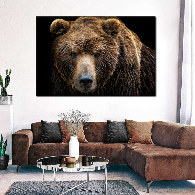 Ours brun extrême-oriental sur toile, H 8 po x l 12 po x P 1 po