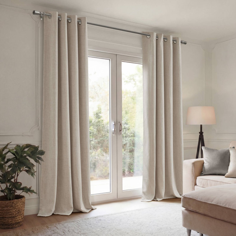 Mira 100% polyester Mira Total Blackout Window Panel, Neutral