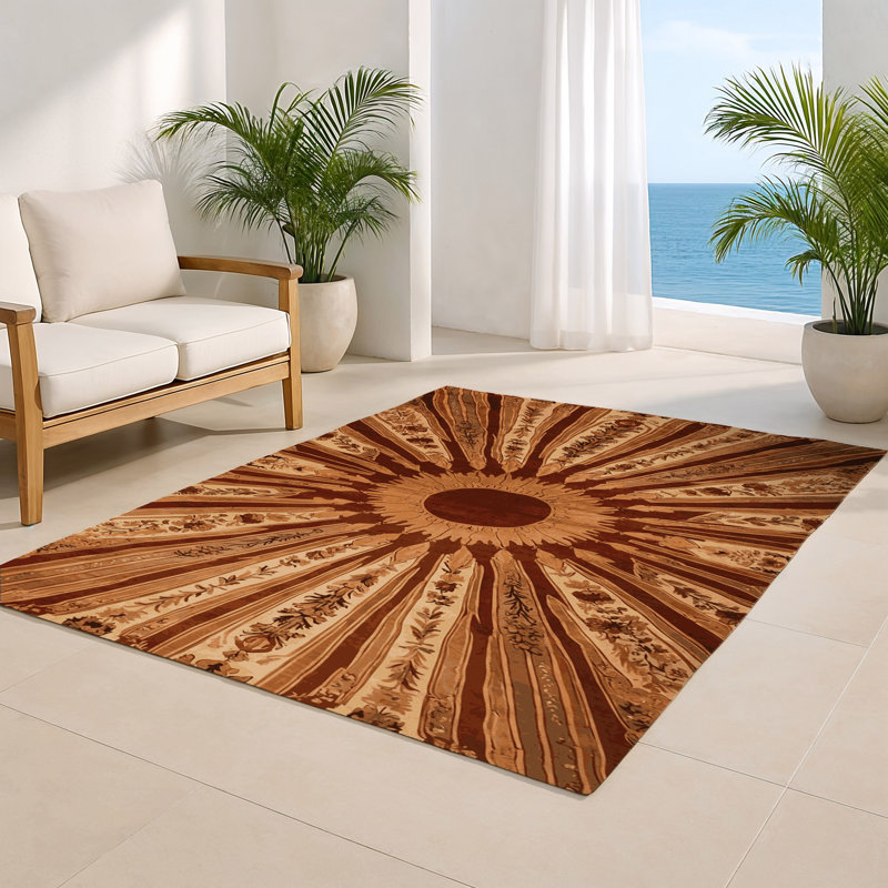 Tapis d'intérieur et d'extérieur brun Persian, Rectangulaire 2 pi x 3 pi