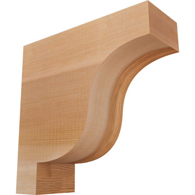 3 1/2"W x 10"D x 10"H Newport Smooth Corbel, Western Red Cedar