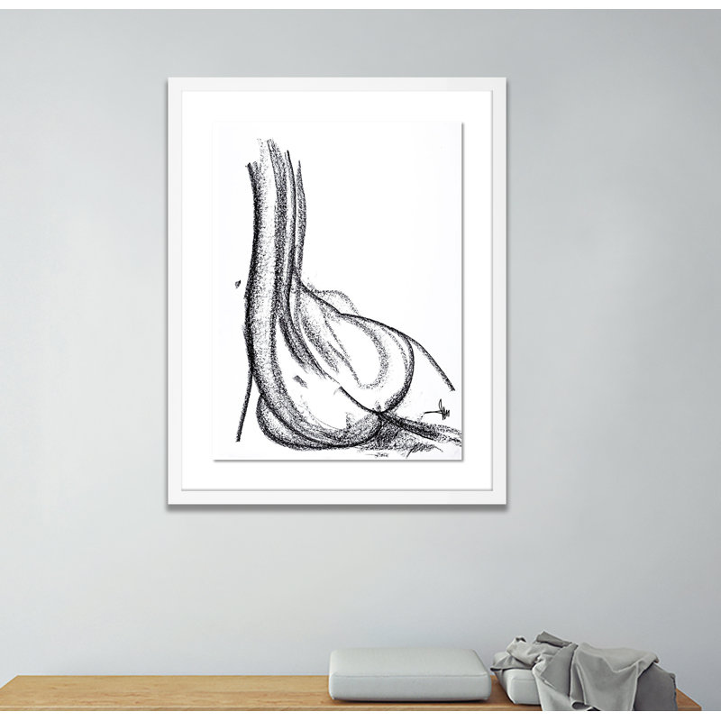 Nude 2 Print by Johan Gert Manschot, 48" H x 38" W x 2.5" D, White