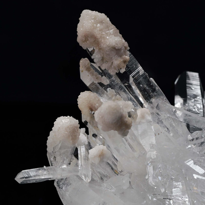 Clear Quartz Cluster with Chalcedony Formations - 95g