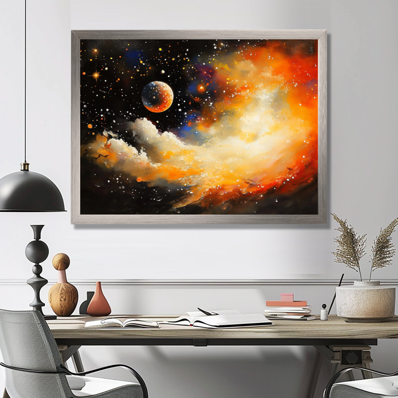 «Heavenly Borps Dark Galaxy - Space», reproduction sur toile, H 16 po x l 32 po, Toile tendue, Ne s’applique pas