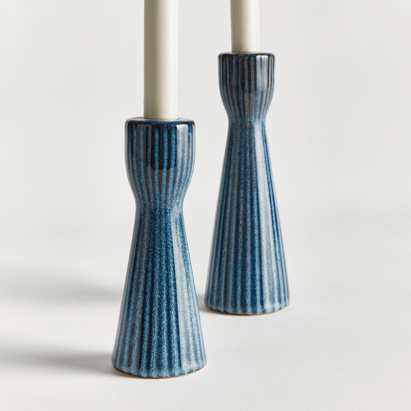 LESLEY TAPER HOLDERS, Blue