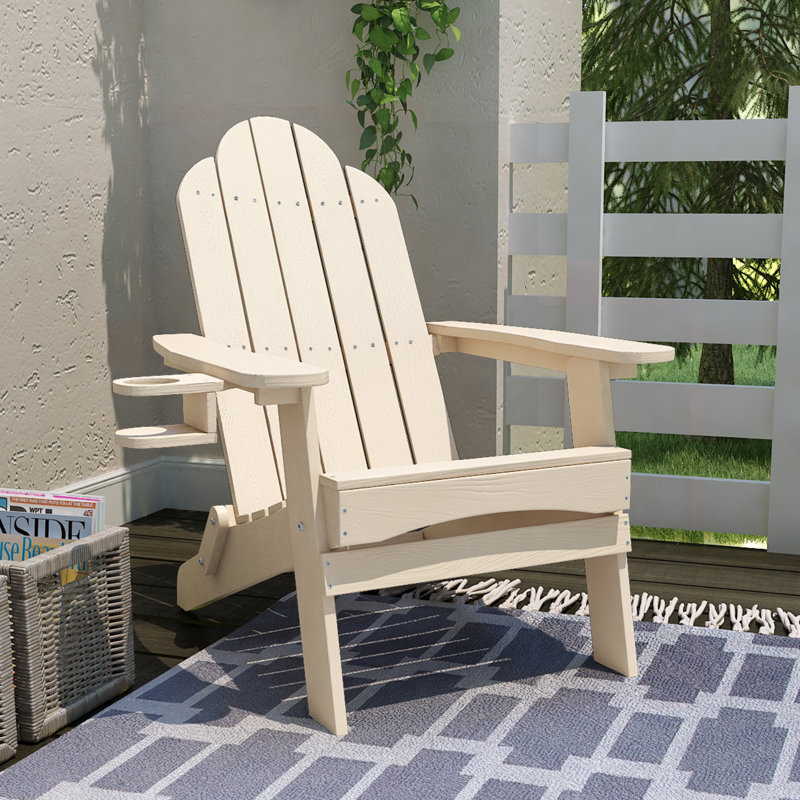 Emerico Foldable Outdoor Adirondack Chair, Sand