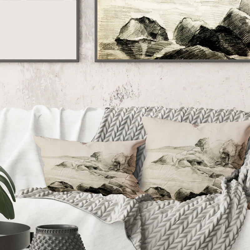 Housse et insert de coussin rectangulaire monochrome Lake Shore