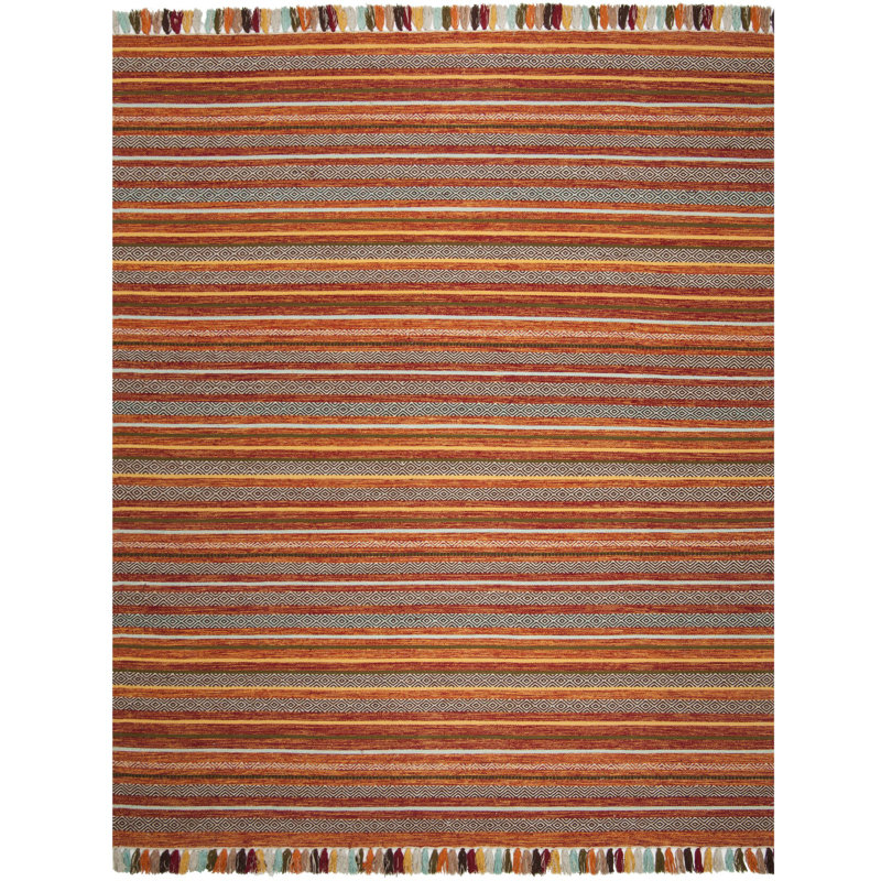 Montauk Hand Woven Cotton Striped Rug, Rectangle 8' x 10'