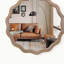 23,62 pouces miroir rond rond en bois ondulé miroir mural festonné