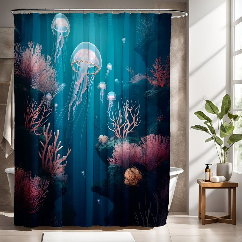 Rideau de douche avec tapis de bain, H 83 po x l 70 po