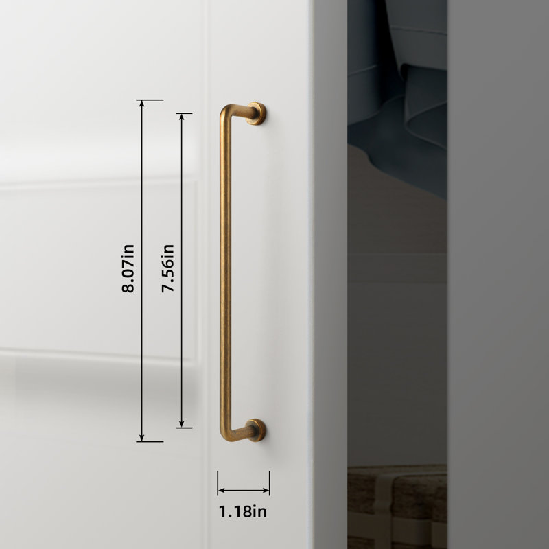 Cabinet 7 9/16" Centre to Centre Bar Pull, Antique Brass