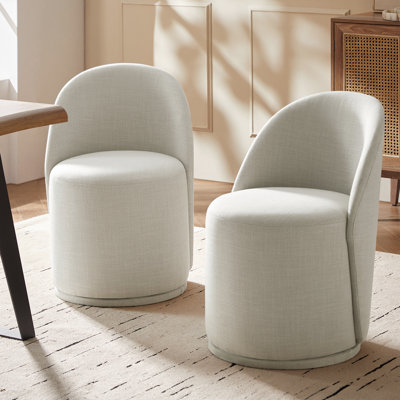 Clester Modern Upholstered Fully Assembled Swivel Dining Chair Set