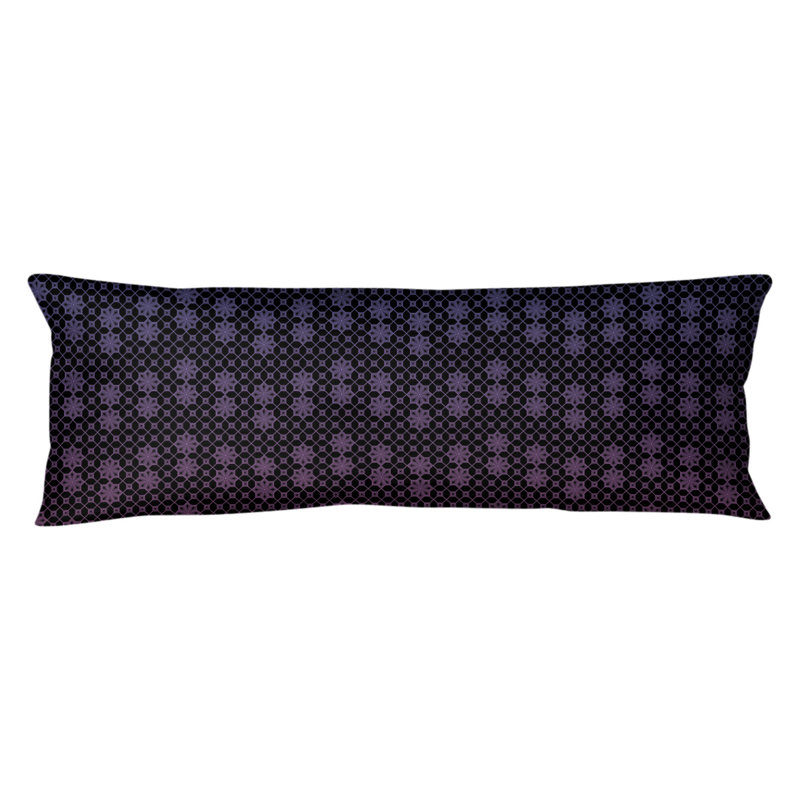 Coussin lombaire en treillis, Bleu / Rose, Bourre en polyester, Microfibre