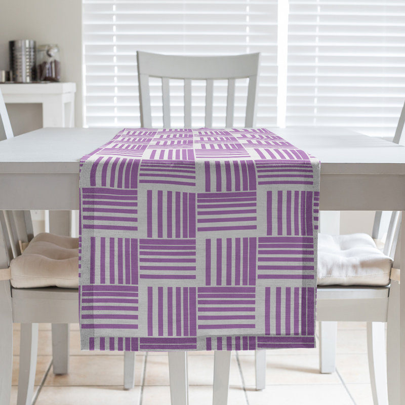 Fractured Stripes Table Runner, 16" x 72", Light Blue