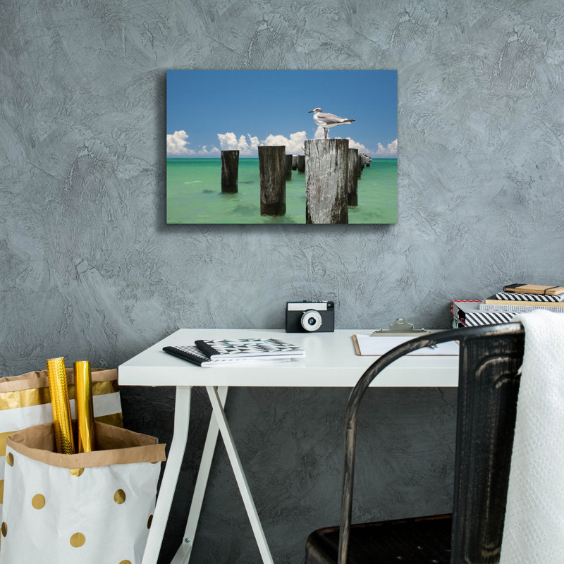 «Welcome To Naples Florida» par Verne Varona, art mural sur toile, H 12 po x l 18 po x P 0,75 po