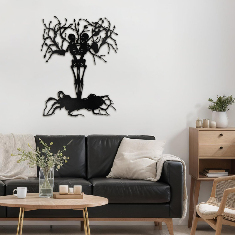 Décoration murale abstraite décorative murale forêt abstraite moderne, H 18 po x l 13,74 po x P 0,05 po, Noir