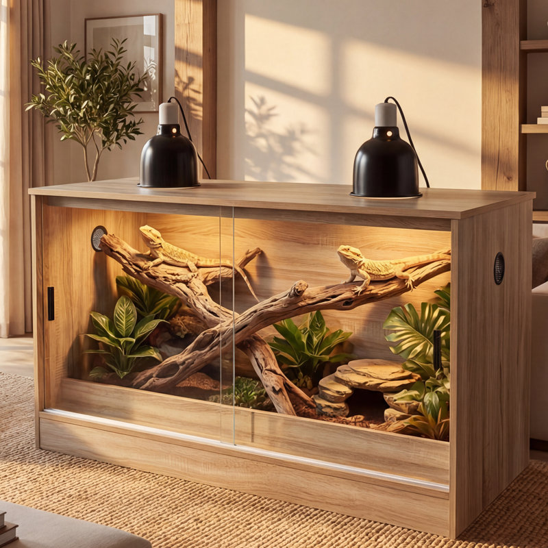 Terrarium reptile 47,2 po x 19,7 po x 27,6 po, Beige