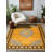 Notton Yellow Gray Oriental Machine Printed Cotton Polyester Area Rug-2032708987