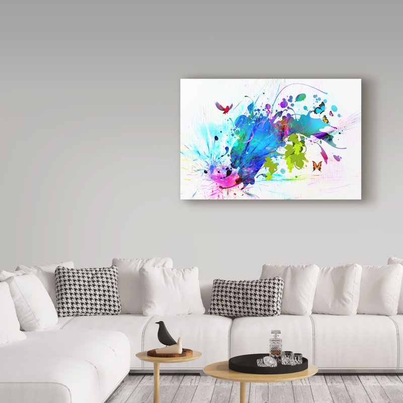 « explosion-bleu », reproduction d’impression sur toile tendue, H 22 po x l 32 po