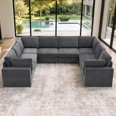 Upholstered 138.5 " Corner Sectional with Ottoman