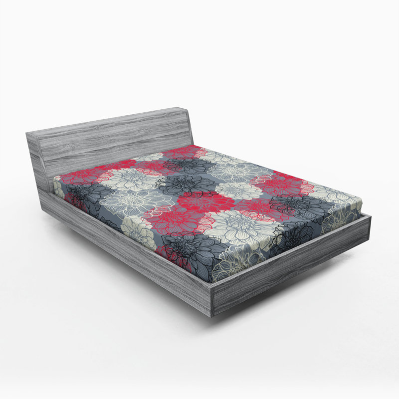 Microfiber Floral Fitted Sheet, Full Fitted Sheet