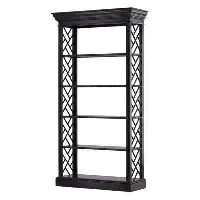  Selma Black Mahogany Bamboo Bookcase