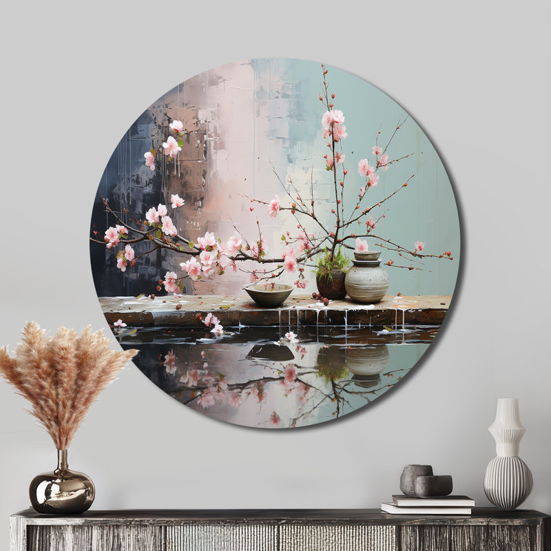 Art asiatique, jardin zen II, H 16 po x l 16 po
