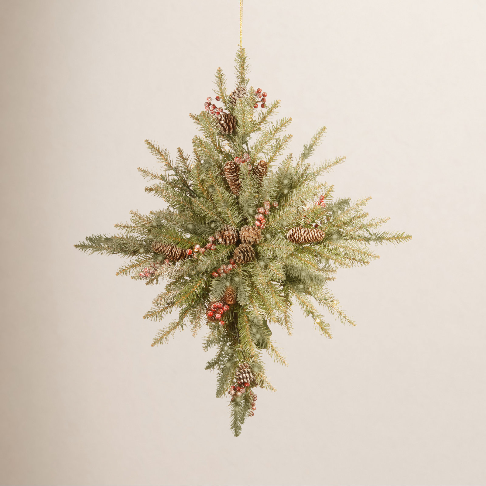 32" Frosted Pre-Lit Berry Christmas Swag