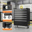 Coffre à outils roulant robuste avec roulettes - Armoire de rangement en métal à 6 tiroirs avec système de verrouillage et doublures de tiroir - Boîte à outils portative pour garage, atelier, entrepôt, atelier de réparation - Noir-130575074