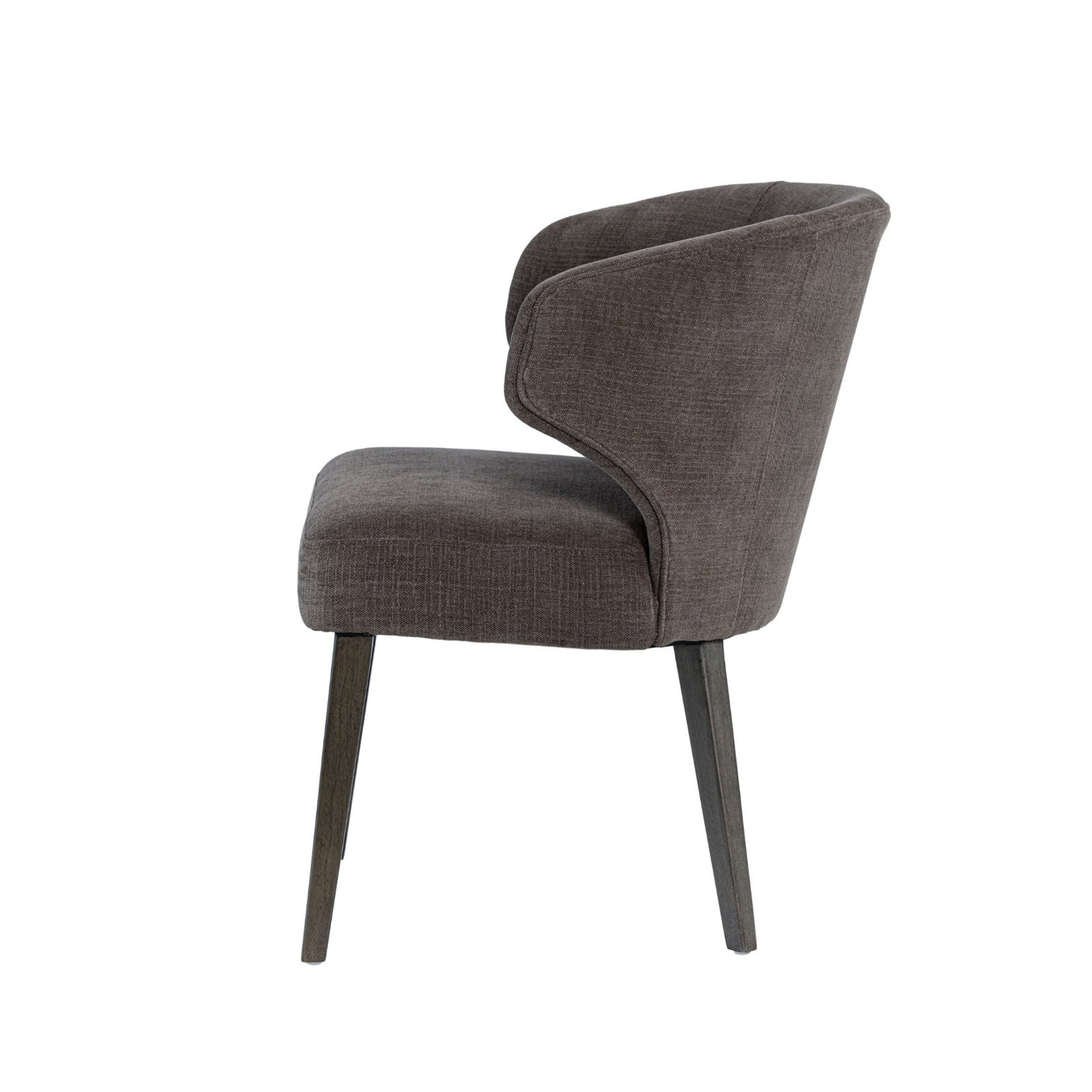 Golino Fabric Upholstered Wingback Side Chair, Black, Brown