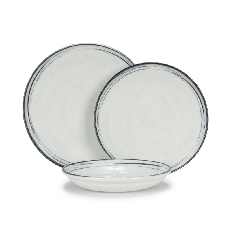 12 Piece Porcelain China Dinnerware Set - Service for 4