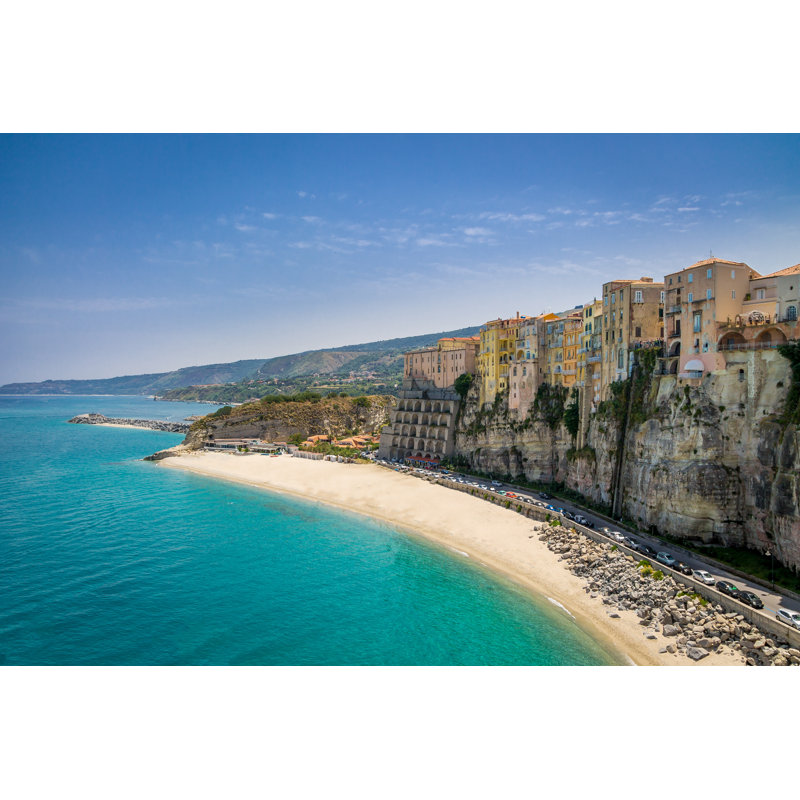 Tropea Town And Beach - Wrapped Canvas Print, 30cm H x 46cm W x 3.8cm D