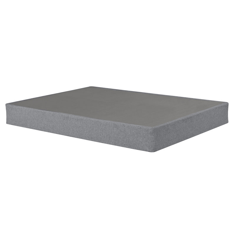 9 po Base de lit pliable en métal, sommier à sommier grand lit, gris, Grand lit