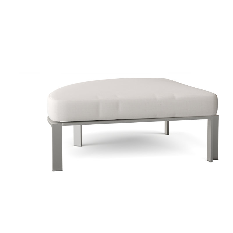 Tivoli Outdoor Teak Ottoman, Sailcloth Salt
