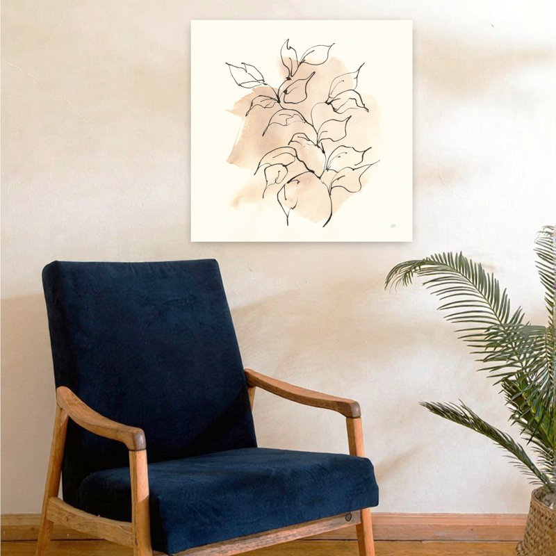 Boho Botanical II, art abstrait contemporain de paysage végétal, H 24 po x l 24 po