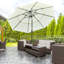 Parasol de marché extérieur à 3 niveaux 9FT avec manivelle, inclinaison à bouton-poussoir 9FT