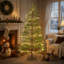 Arbre de Noël artificiel complet 6 pi avec lumières DEL et base en métal, arbre complet 612 pointes, décoration de Noël